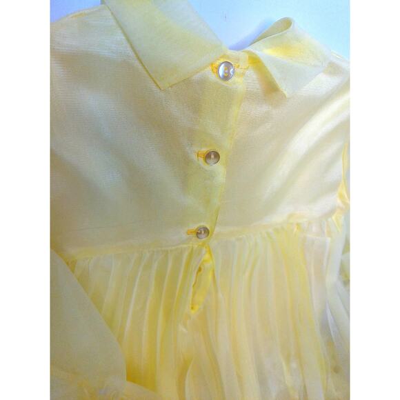 Vintage Jack Spiro Girls Butter Yellow Ruffle Party Dress Size 3T New - Picture 5 of 8